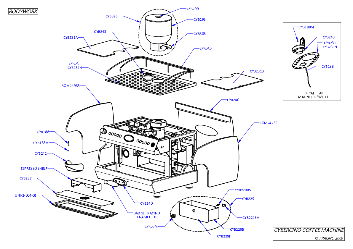 Fracino Cybercino Parts Manual